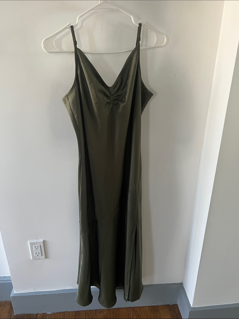 Banana Republic Olive Slip Midi Dress